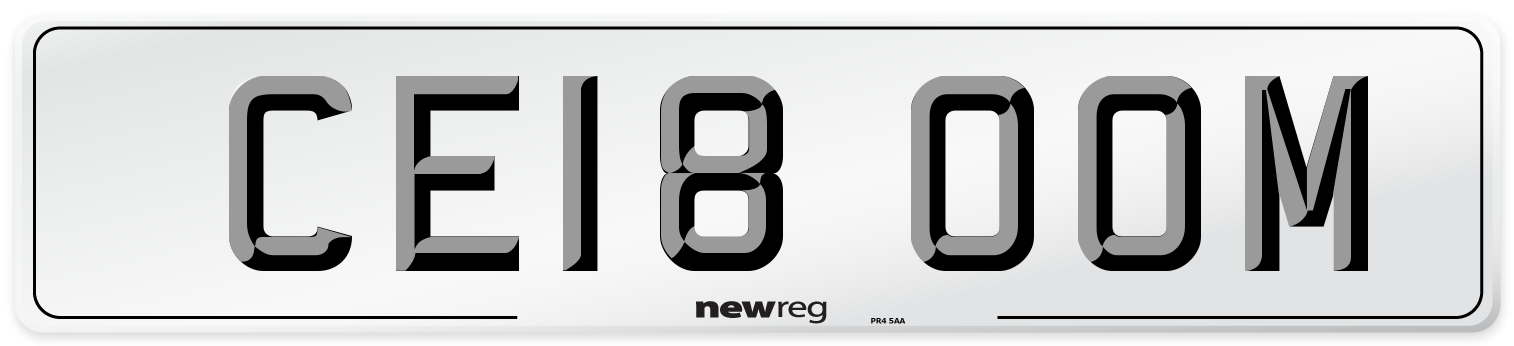 CE18 OOM Number Plate from New Reg